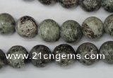 CSI15 15.5 inches 12mm round silver scale stone beads wholesale