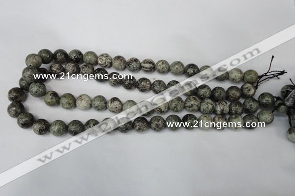 CSI15 15.5 inches 12mm round silver scale stone beads wholesale