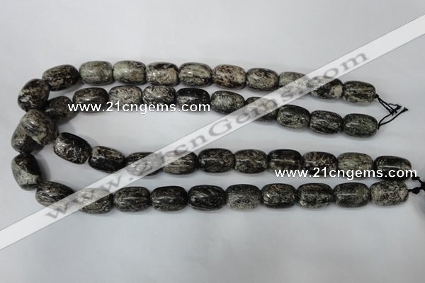 CSI22 15.5 inches 13*18mm drum silver scale stone beads wholesale