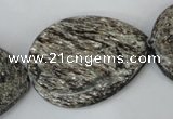 CSI40 15.5 inches 30*40mm flat teardrop silver scale stone beads wholesale