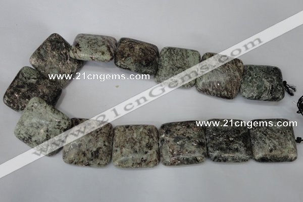 CSI60 15.5 inches 30*30mm square silver scale stone beads wholesale