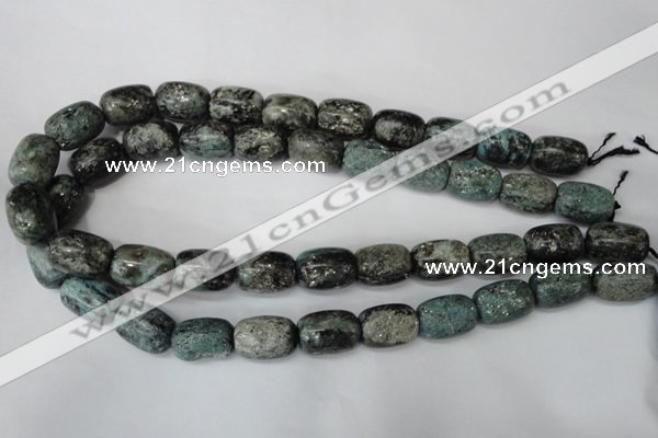 CSI65 15.5 inches 13*18mm drum silver scale stone beads wholesale