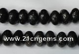 CSI68 15.5 inches 6*10mm rondelle silver scale stone beads wholesale