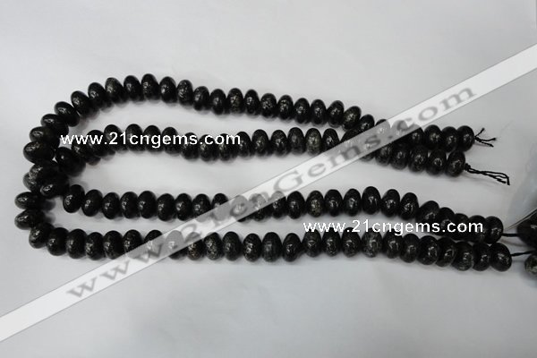 CSI68 15.5 inches 6*10mm rondelle silver scale stone beads wholesale