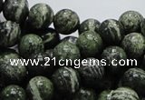 CSJ04 15.5 inches 10mm round green silver line jasper beads wholesale