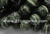 CSJ05 15.5 inches 12mm round green silver line jasper beads wholesale