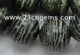 CSJ09 15.5 inches 20mm round green silver line jasper beads wholesale