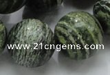 CSJ10 15.5 inches 22mm round green silver line jasper beads wholesale