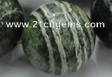 CSJ12 15.5 inches 30mm round green silver line jasper beads wholesale