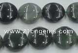 CSJ201 15.5 inches 16mm flat round serpentine jade gemstone beads
