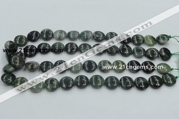 CSJ201 15.5 inches 16mm flat round serpentine jade gemstone beads