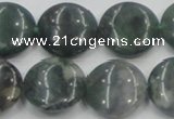 CSJ202 15.5 inches 20mm flat round serpentine jade gemstone beads