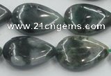 CSJ204 15.5 inches 18*25mm flat teardrop serpentine jade gemstone beads