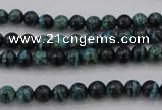 CSJ210 15.5 inches 6mm round dyed green silver line jasper beads