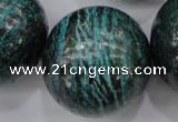 CSJ212 15.5 inches 30mm round dyed green silver line jasper beads