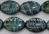 CSJ228 15.5 inches 18*25mm oval dyed green silver line jasper beads