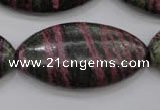 CSJ275 15.5 inches 20*40mm marquise dyed green silver line jasper beads