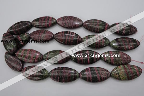 CSJ275 15.5 inches 20*40mm marquise dyed green silver line jasper beads