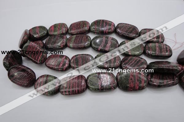 CSJ290 15.5 inches 22*30mm freeform dyed green silver line jasper beads