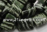 CSJ37 15.5 inches 13*18mm rectangle green silver line jasper beads