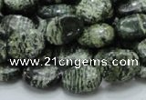 CSJ51 15.5 inches 10*14mm oval green silver line jasper beads