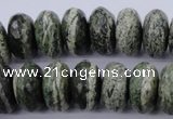 CSJ93 15.5 inches 10*20mm faceted rondelle green silver line jasper beads