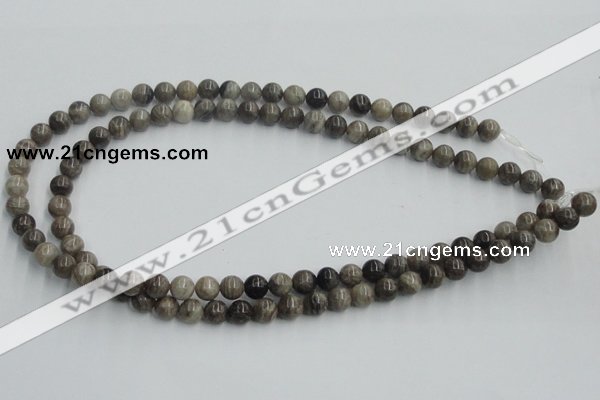 CSL01 15.5 inches 8mm round silver leaf jasper beads wholesale