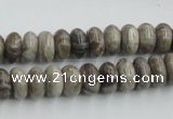 CSL02 15.5 inches 5*10mm rondelle silver leaf jasper beads wholesale