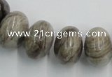 CSL04 15.5 inches 12*20mm rondelle silver leaf jasper beads wholesale