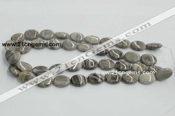 CSL05 15.5 inches 15*20mm oval silver leaf jasper beads wholesale