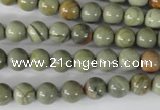 CSL102 15.5 inches 8mm round silver leaf jasper beads wholesale