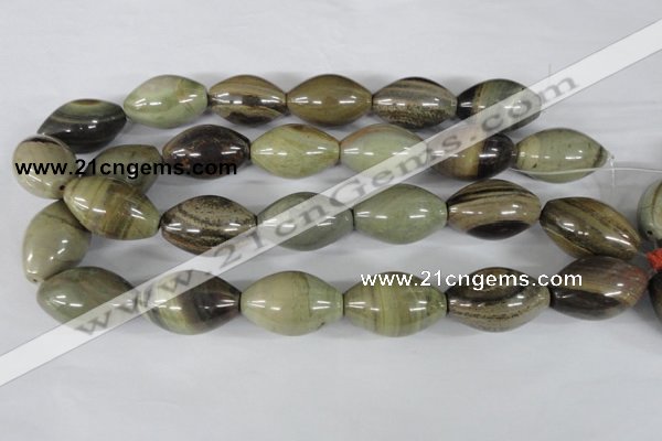 CSL106 15.5 inches 22*30mm rice silver leaf jasper beads wholesale