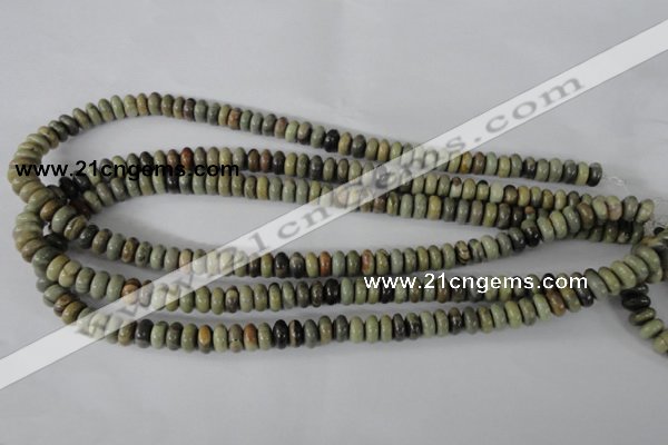 CSL108 15.5 inches 4*8mm rondelle silver leaf jasper beads wholesale