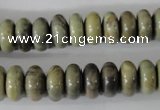 CSL109 15.5 inches 6*12mm rondelle silver leaf jasper beads wholesale