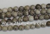 CSL11 15.5 inches 6mm round silver leaf jasper beads wholesale