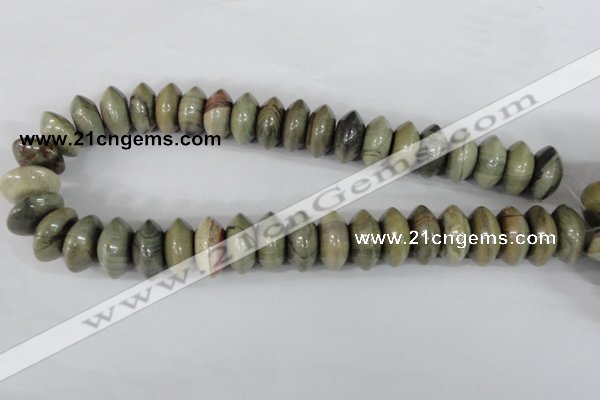 CSL110 15.5 inches 10*20mm rondelle silver leaf jasper beads wholesale