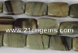 CSL120 15.5 inches 13*18mm rectangle silver leaf jasper beads wholesale