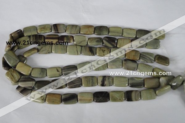 CSL120 15.5 inches 13*18mm rectangle silver leaf jasper beads wholesale