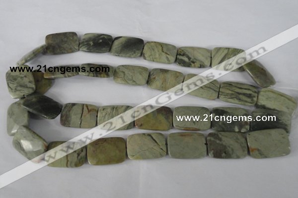 CSL121 15.5 inches 18*25mm faceted rectangle silver leaf jasper beads