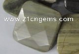 CSL122 15.5 inches 30*30mm faceted square silver leaf jasper beads