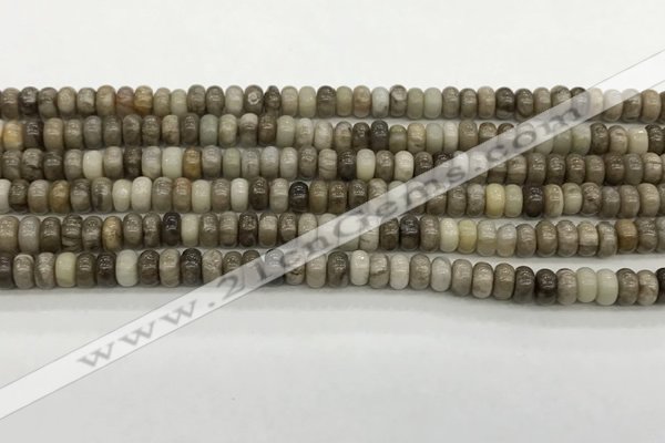 CSL125 15.5 inches 2.5*4.8mm rondelle sliver leaf jasper beads