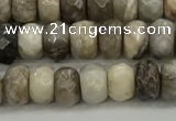 CSL130 15.5 inches 2.5*4.8mm faceted rondelle sliver leaf jasper beads