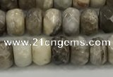 CSL131 15.5 inches 4*6mm faceted rondelle sliver leaf jasper beads