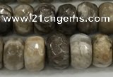 CSL132 15.5 inches 5*8mm faceted rondelle sliver leaf jasper beads