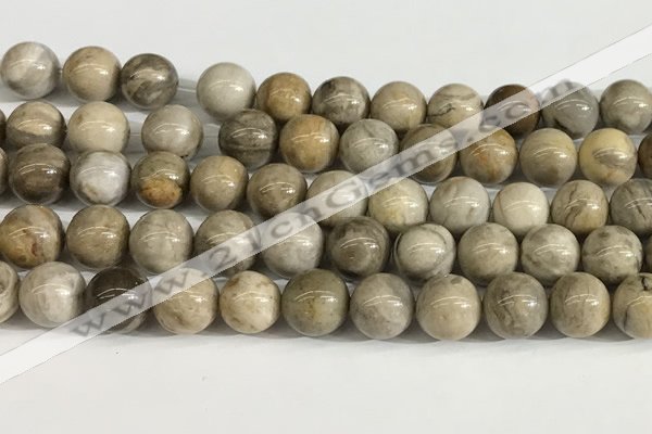 CSL154 15.5 inches 12mm round 

sliver leaf jasper beads wholesale