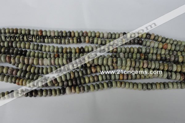 CSL18 15.5 inches 5*8mm rondelle silver leaf jasper beads wholesale