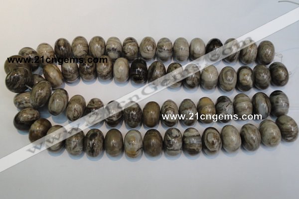 CSL20 15.5 inches 13*20mm rondelle silver leaf jasper beads wholesale