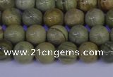 CSL201 15.5 inches 6mm round silver leaf jasper beads wholesale