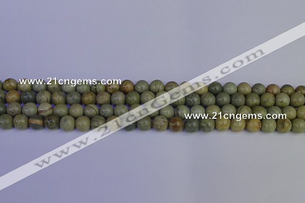 CSL201 15.5 inches 6mm round silver leaf jasper beads wholesale