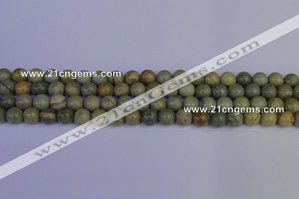 CSL202 15.5 inches 8mm round silver leaf jasper beads wholesale